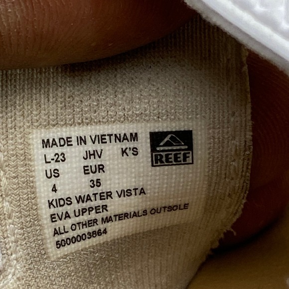 Reef Vista Sandals Water Youth Girls Size 4 White EVA Upper Adjustable Straps - Picture 5 of 8